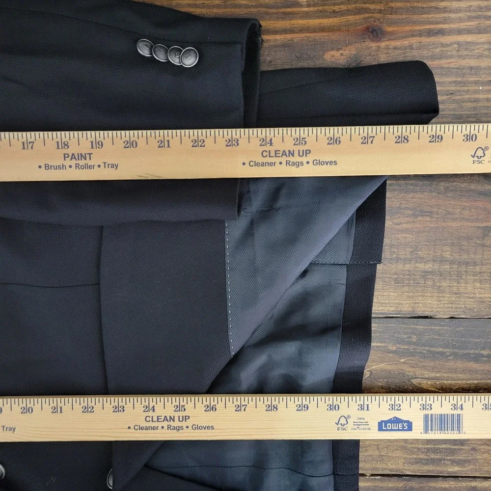 Joseph Abboud Reda Men's Sport Coat Blazer‎ Two Button Black Wool 52R
